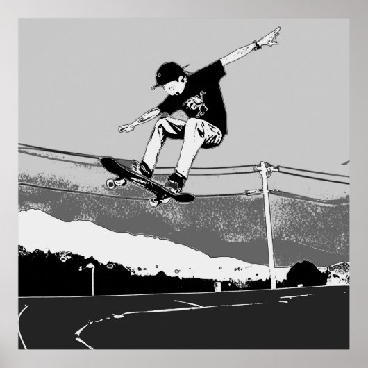Skateboarder krijgen lucht - Skateboarder Design Poster (Voorkant)