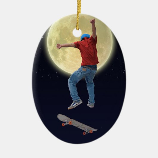 Skateboarder krijgt wat luchtactie Street Kulcha A Keramisch Ornament (Voorkant)