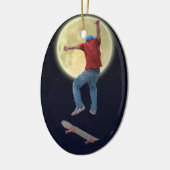 Skateboarder krijgt wat luchtactie Street Kulcha A Keramisch Ornament (Links)