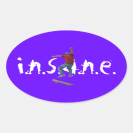 Skateboarder krijgt wat luchtactie Street Kulcha A Ovale Sticker