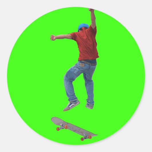 Skateboarder krijgt wat luchtactie Street Kulcha A Ronde Sticker (Voorkant)