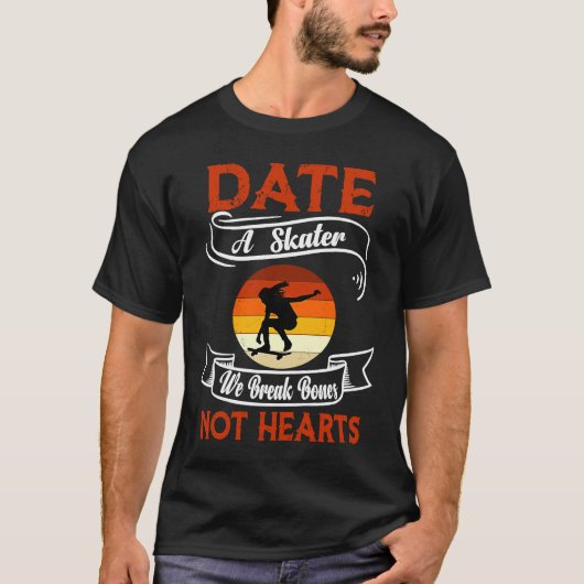 Skateboarder Love Skateboard Skate Skater Date Ska T-shirt (Voorkant)