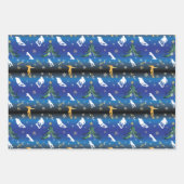 Skateboarder met kerstboomskateboarder inpakpapier vel (Voorkant 3)