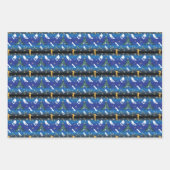 Skateboarder met kerstboomskateboarder inpakpapier vel (Voorkant 2)