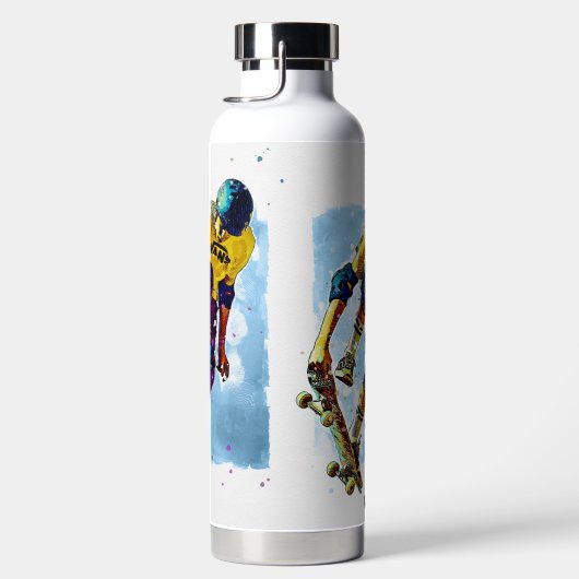 Skateboarder met naam waterfles (Rechts)