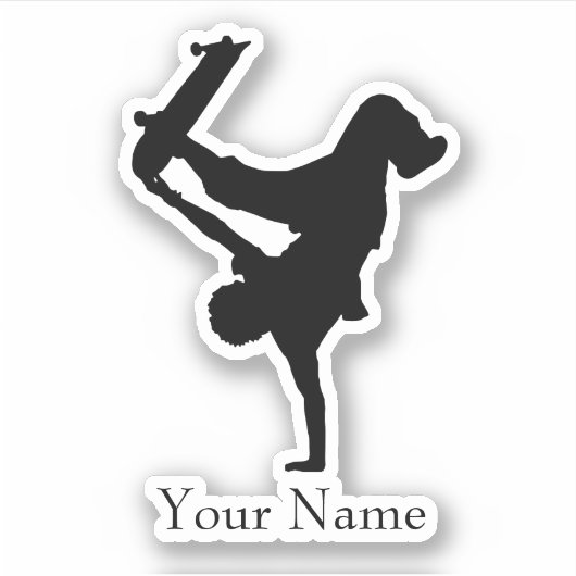 Skateboarder Naam Sticker (Voorkant)