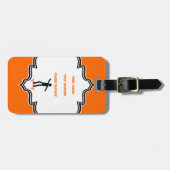 Skateboarder op zijn skateboardaangepast bagagelabel (Voorkant horizontaal)