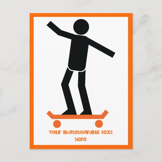 Skateboarder op zijn skateboardaangepast briefkaart (Voorkant)