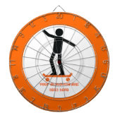Skateboarder op zijn skateboardaangepast dartbord (Voorkant)