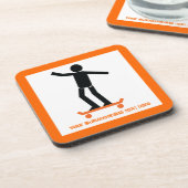 Skateboarder op zijn skateboardaangepast drankjes onderzetter (Linkerzijde)