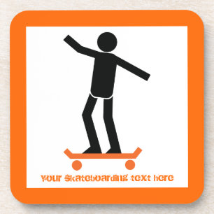 Skateboarder op zijn skateboardaangepast drankjes onderzetter