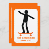 Skateboarder op zijn skateboardaangepast kaart (Voorkant / Achterkant)