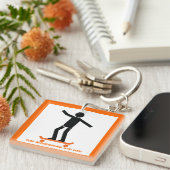 Skateboarder op zijn skateboardaangepast sleutelhanger (Voorkant Rechts)