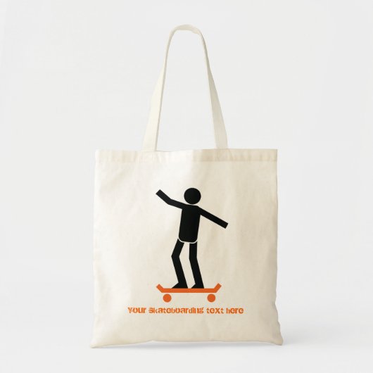 Skateboarder op zijn skateboardaangepast tote bag (Voorkant)