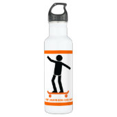 Skateboarder op zijn skateboardaangepast waterfles  (Voorkant)