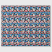 Skateboarder Patriotic USA Skateboarder Cadeaupapier (Vlak)