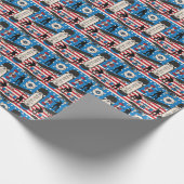 Skateboarder Patriotic USA Skateboarder Cadeaupapier (Hoek)