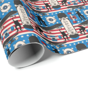 Skateboarder Patriotic USA Skateboarder Cadeaupapier