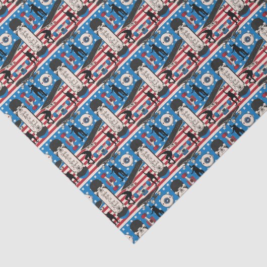 Skateboarder Patriotic USA Skateboarder Tissuepapier (Detail)