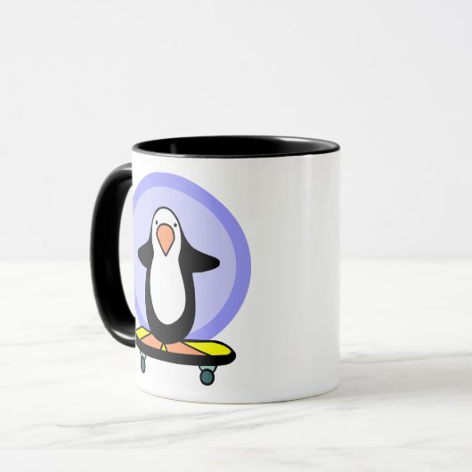 Skateboarder Penguin Skateboarding Mok (Voorkant links)