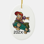 Skateboarder personaliseren keramisch ornament (Voorkant)