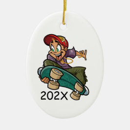 Skateboarder personaliseren keramisch ornament