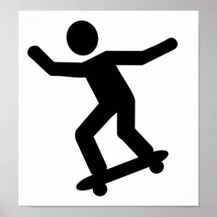 Skateboarder-pictogram Poster