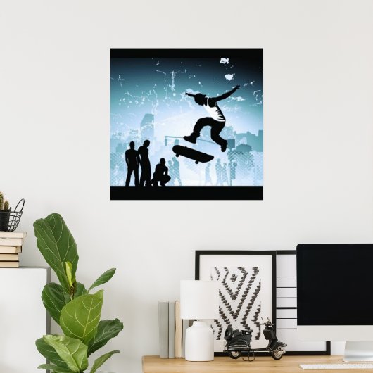 Skateboarder Poster (Thuiskantoor)