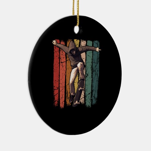 Skateboarder -  retroskateboarder keramisch ornament (Rechts)