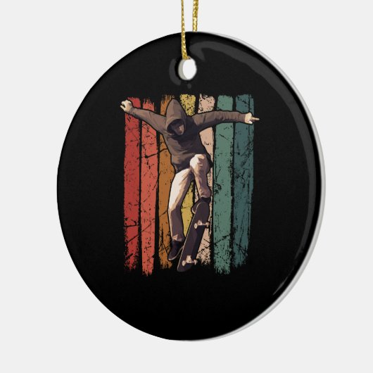Skateboarder -  retroskateboarder keramisch ornament (Links)