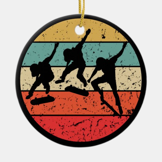 Skateboarder - retroskateboarder keramisch ornament (Voorkant)