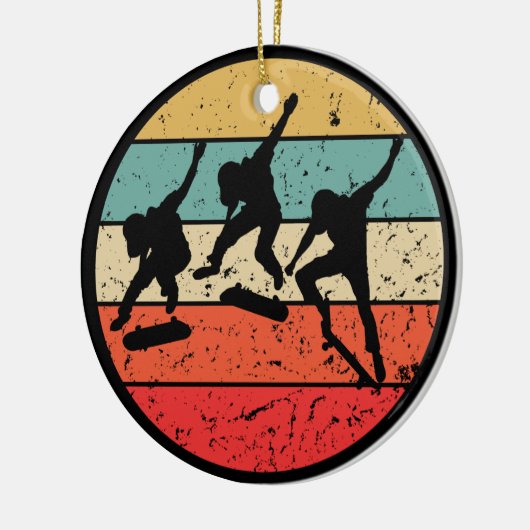 Skateboarder -  retroskateboarder keramisch ornament (Links)