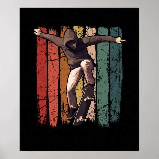 Skateboarder -  retroskateboarder poster (Voorkant)