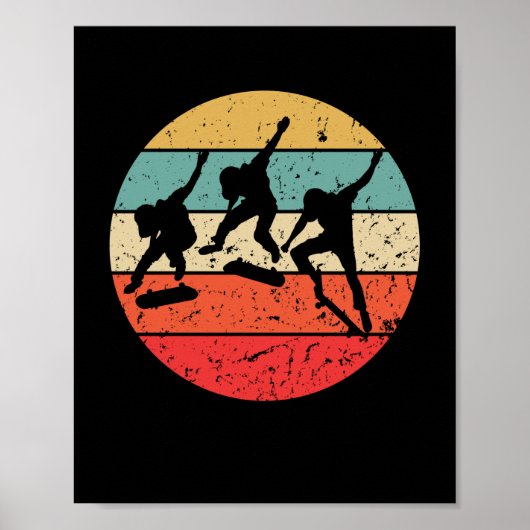 Skateboarder -  retroskateboarder poster (Voorkant)