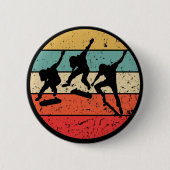 Skateboarder -  retroskateboarder ronde button 5,7 cm (Voorkant)