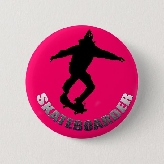 Skateboarder Ronde Button 5,7 Cm (Voorkant)