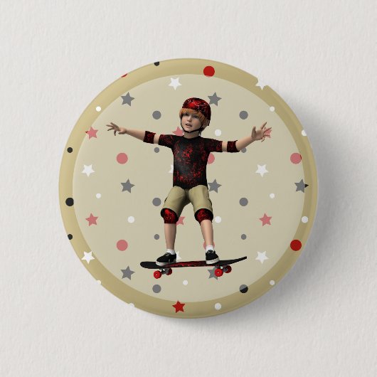 Skateboarder Ronde Button 5,7 Cm (Voorkant)