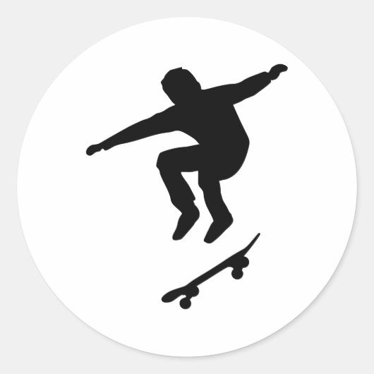 Skateboarder Ronde Sticker (Voorkant)