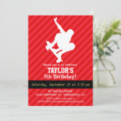 Skateboarder; Scarlet Red Stripes Kaart (Staand voorkant)