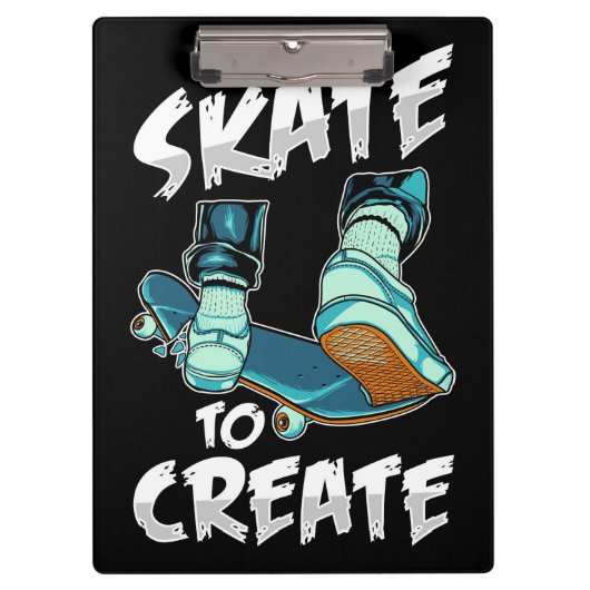 Skateboarder Schaats aan Creëer Klembord (Voorkant)