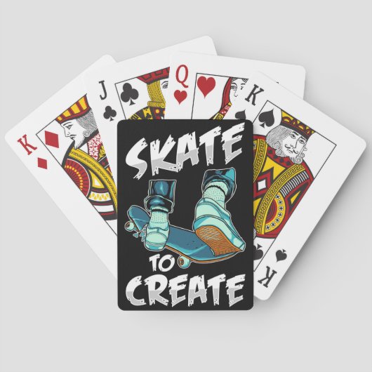 Skateboarder Schaats aan Creëer Pokerkaarten (Achterkant)