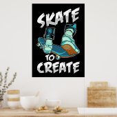 Skateboarder Schaats aan Creëer Poster (Keuken)
