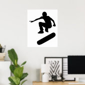 skateboarder silhouet poster (Thuiskantoor)