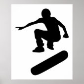 skateboarder silhouet poster (Voorkant)