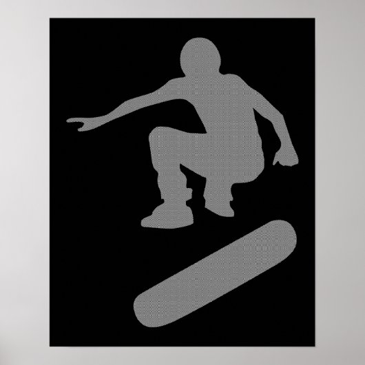 skateboarder silhouet poster (Voorkant)