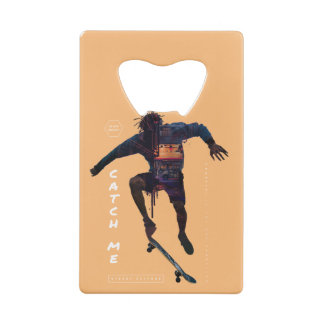 Skateboarder silhouette - stadsontwerp creditkaart flessenopener