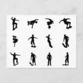 Skateboarder silhouettes briefkaart (Voorkant)