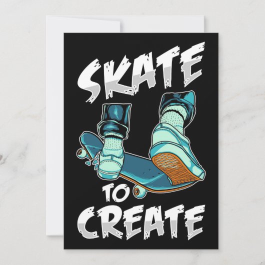 Skateboarder Skate om te creëren Kaart (Voorkant)