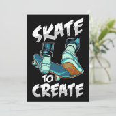 Skateboarder Skate om te creëren Kaart (Staand voorkant)