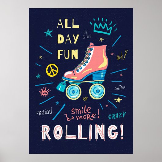 Skateboarder-skateboard - De hele dag Poster (Voorkant)